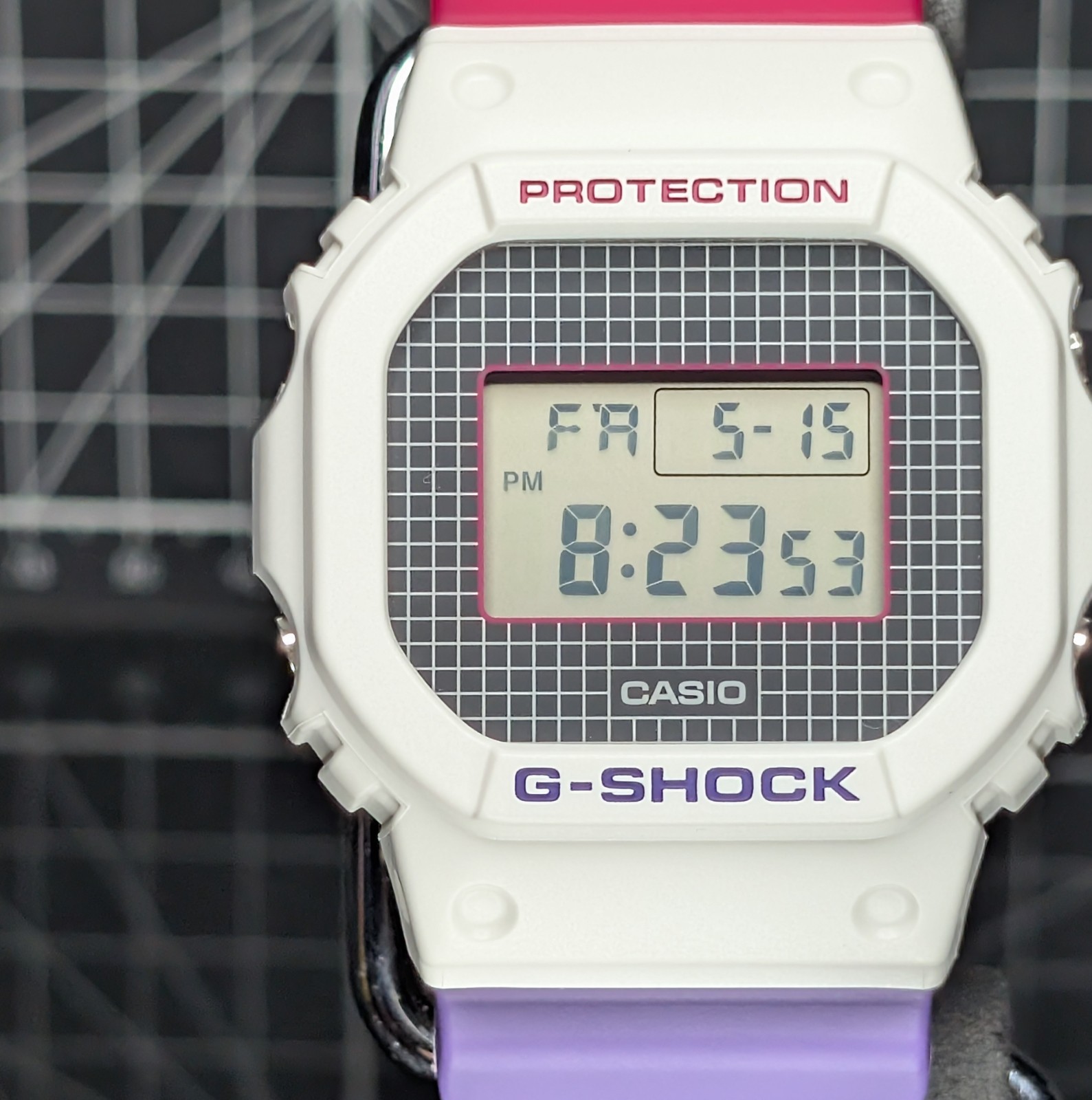 Casio G-Shock THROWBACK DW-5600 White Purple Pink Digital Classic DW-5600THB-7