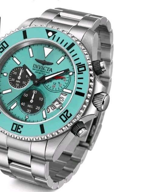 Invicta Pro Diver Mens Watch 44mm Turquoise Steel 51123 MSRP $249 WR 200M