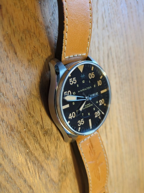 Excellent! HAMILTON KHAKI AVIATION H64725531 Black Automatic Mens Watch