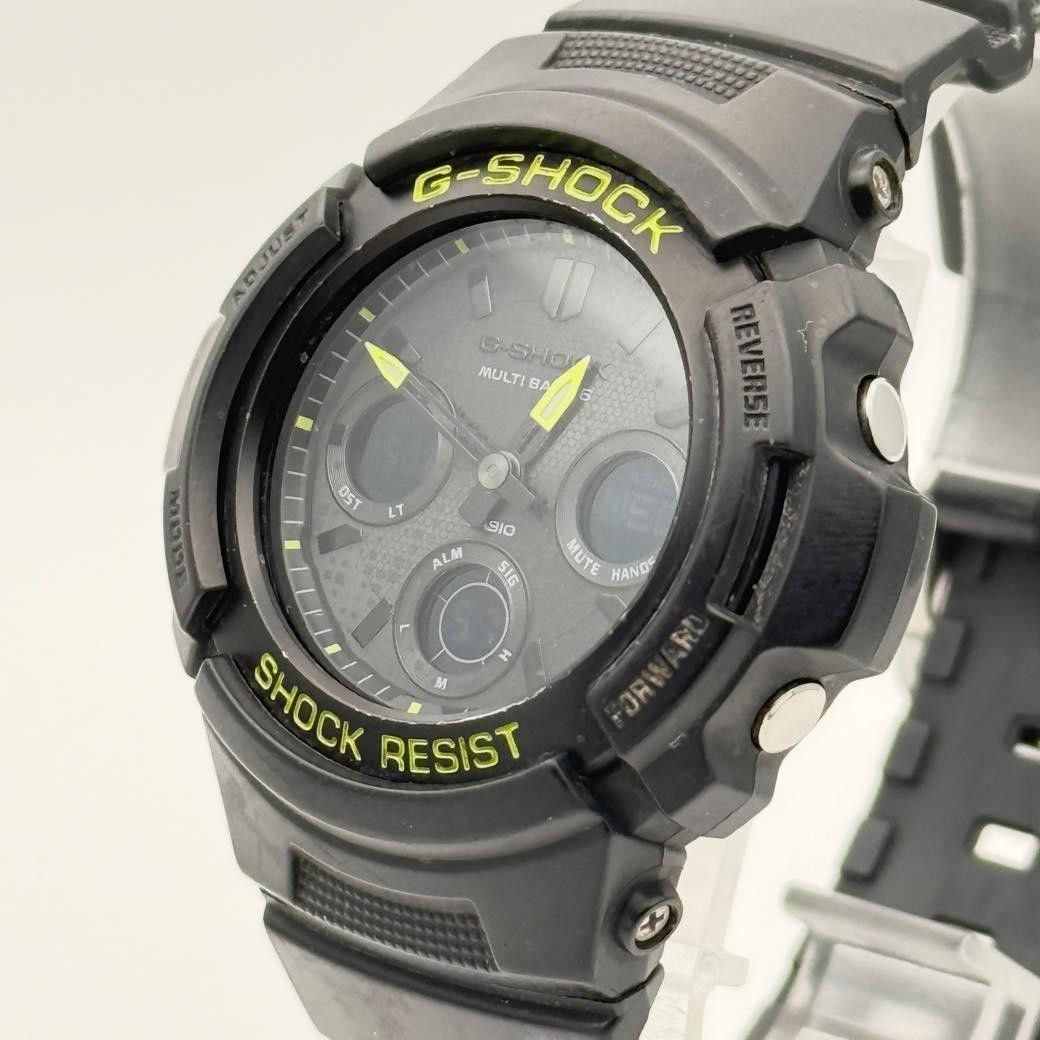 CASIO G-SHOCK AWG-M100SDC-1AJF Tough Solar Black & Yellow Used G227 Japanese