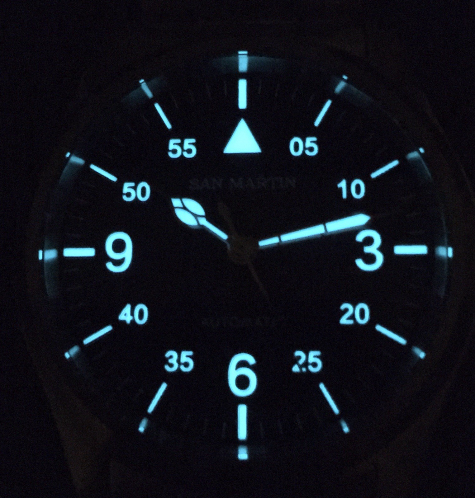 SAN MARTIN FIELD PILOT WATCH BLACK DIAL 37.5MM AR SAPPHIRE STAINLESS STEEL AUTO