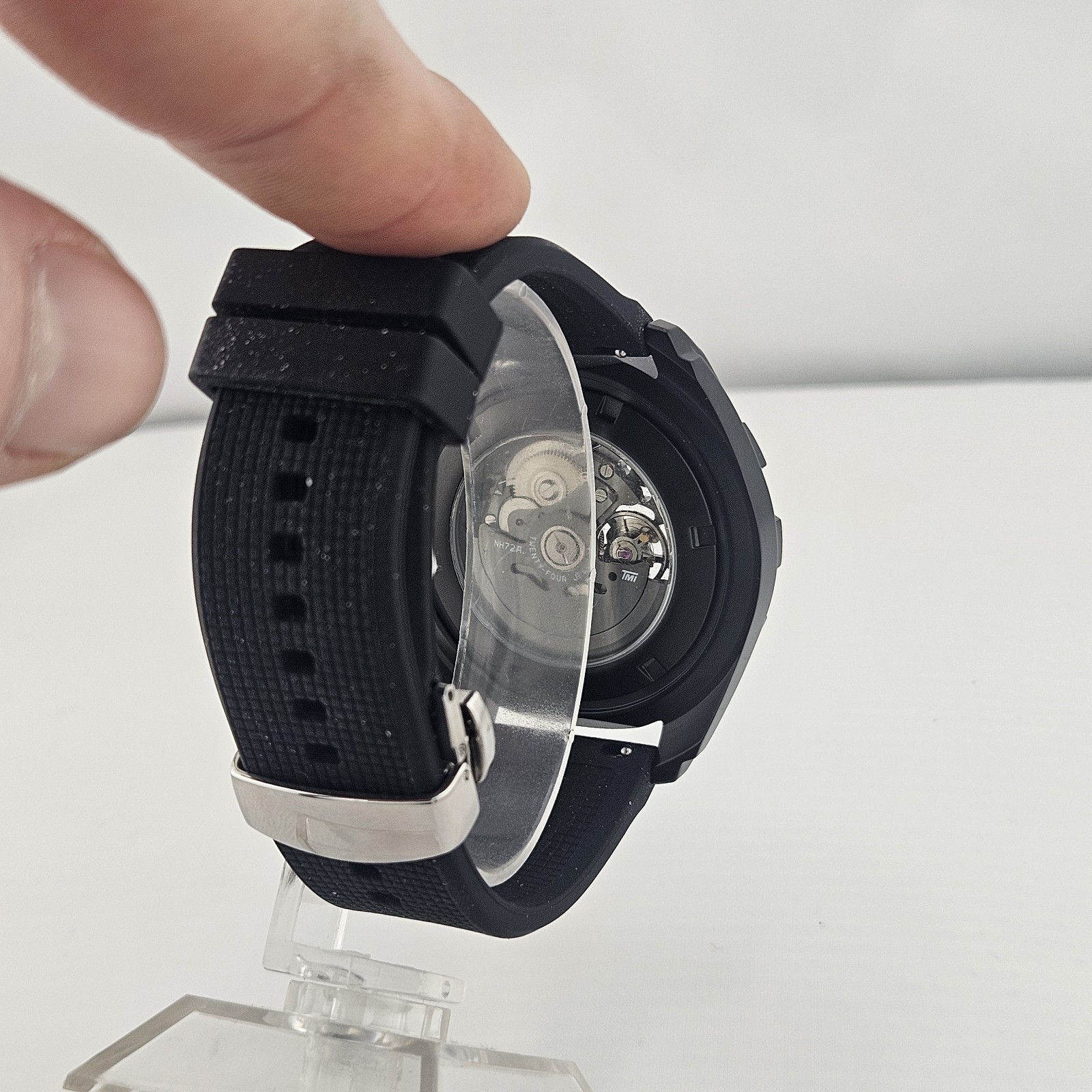 Custom Made Skeleton Watch With NH72 Movement (With Silicone Butterfly Clasp)