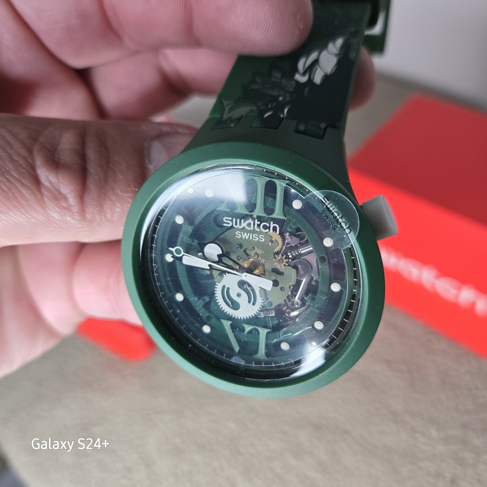 NEW Never Worn Swatch Special 2022 Big Bold SB05G104 Camo flower green Watch