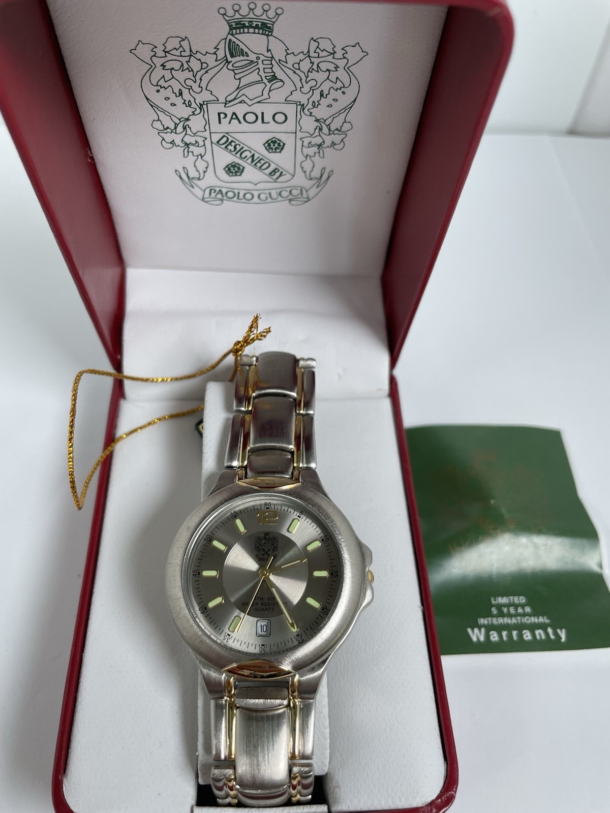 Authentic Paolo Gucci Two-tone Quartz Watch Model PG541TG – New in Box