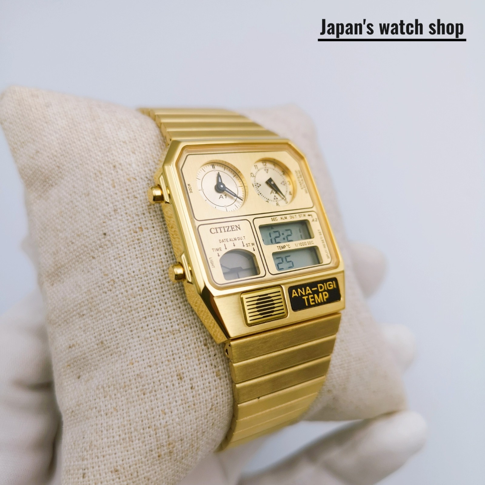 CITIZEN Record Label JG2103-56P Gold Stainless Steel Women’s Watch New in Box