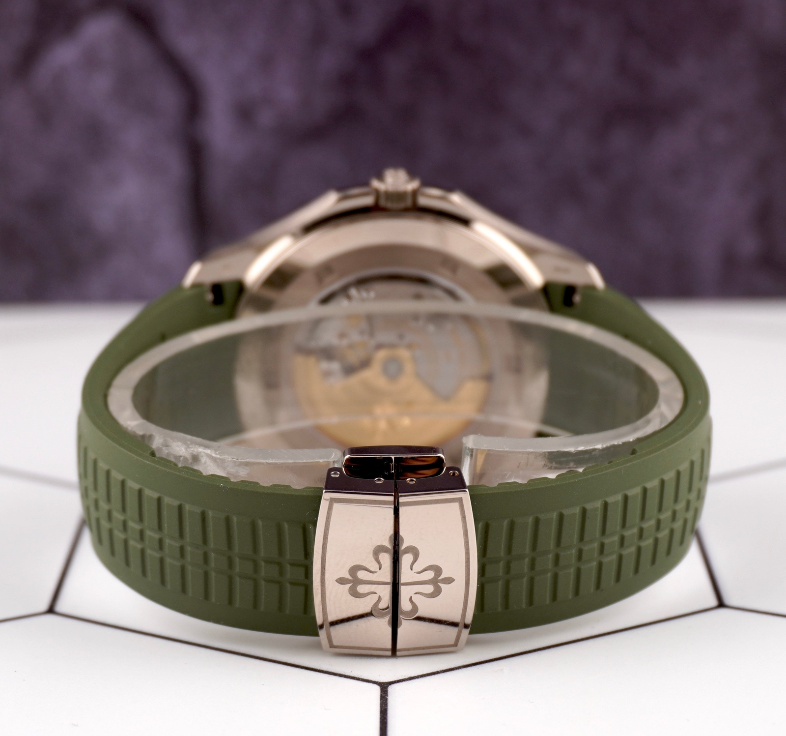 Patek Philippe Aquanaut Jumbo 18K White Gold Khaki Green Men’s Watch 5168G-010