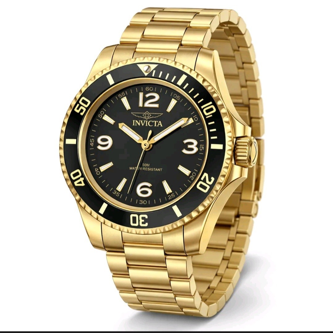 Invicta Specialty Rowan Men’s Watch – 40mm 69475 Gold W/Black Dial New