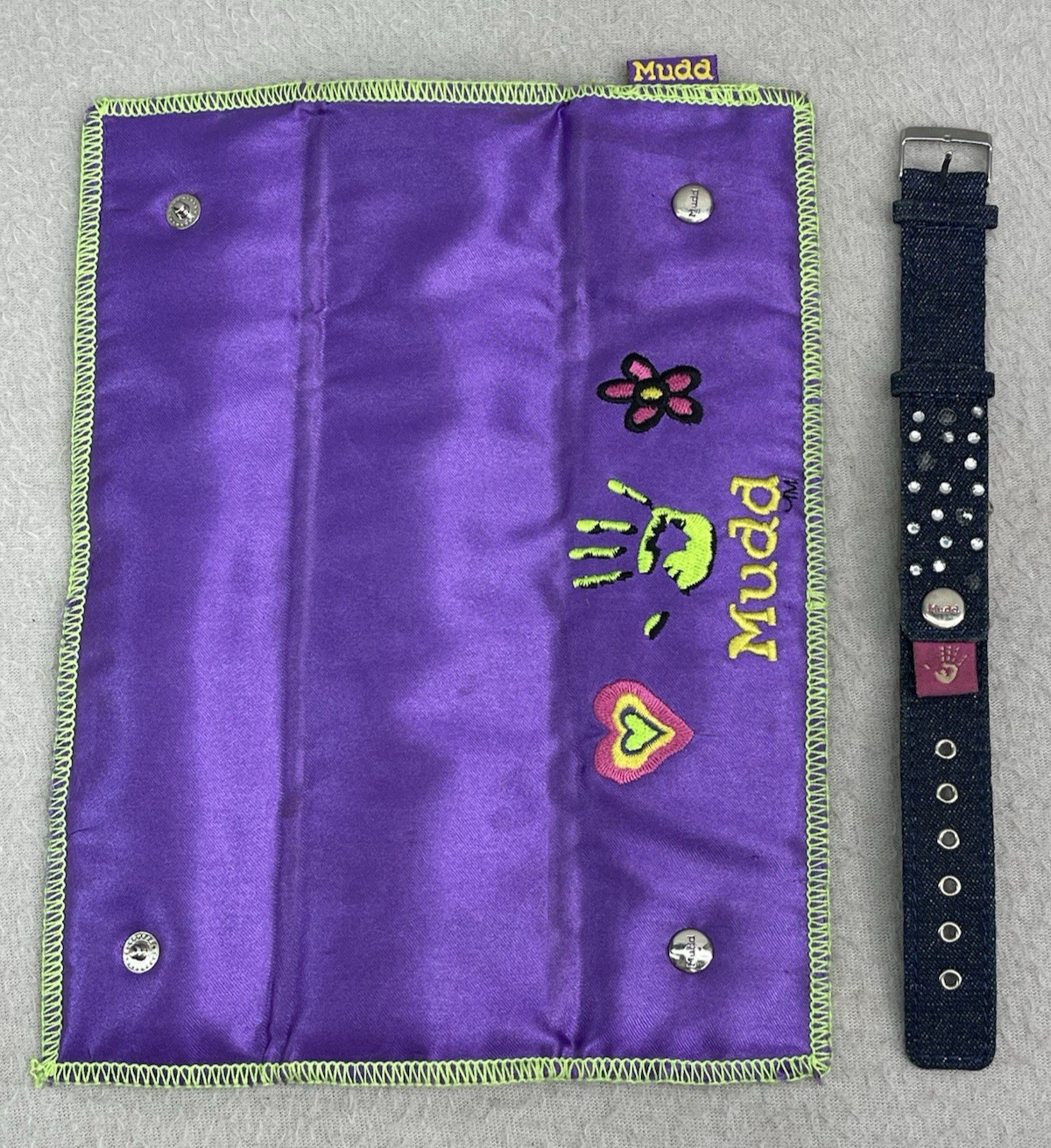Vintage Y2K Mudd Denim Snap Watch Purple Case Over Face READ