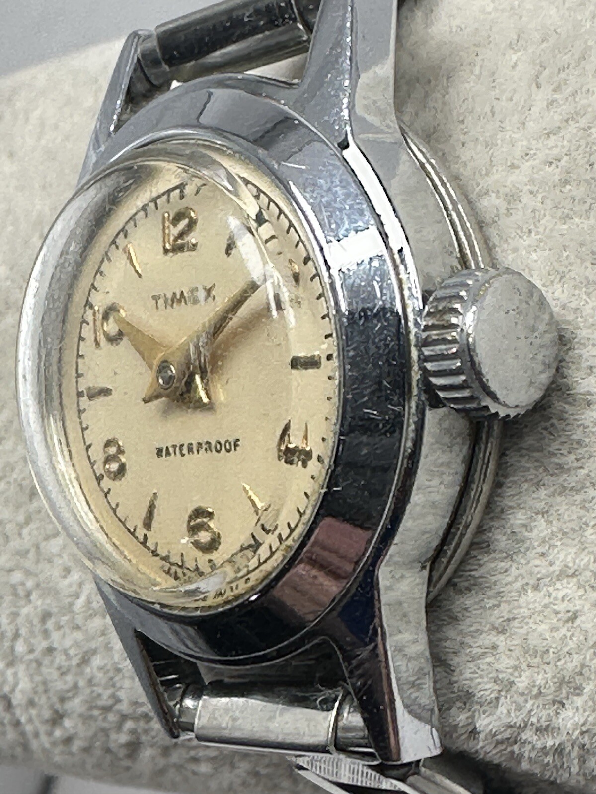 Timex Waterproof US Time 1956 Ladies Manual Wind Rare 26MM 6″ Stretch Band F1