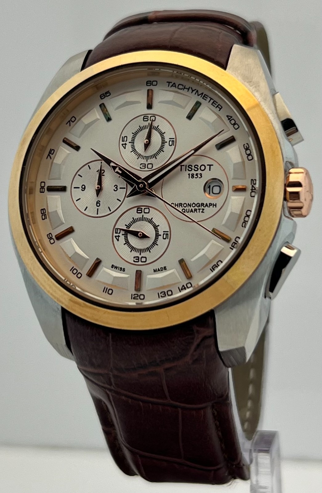 Premium Men’s Chronograph Date White Dial Quartz Working Condition Wristwatch