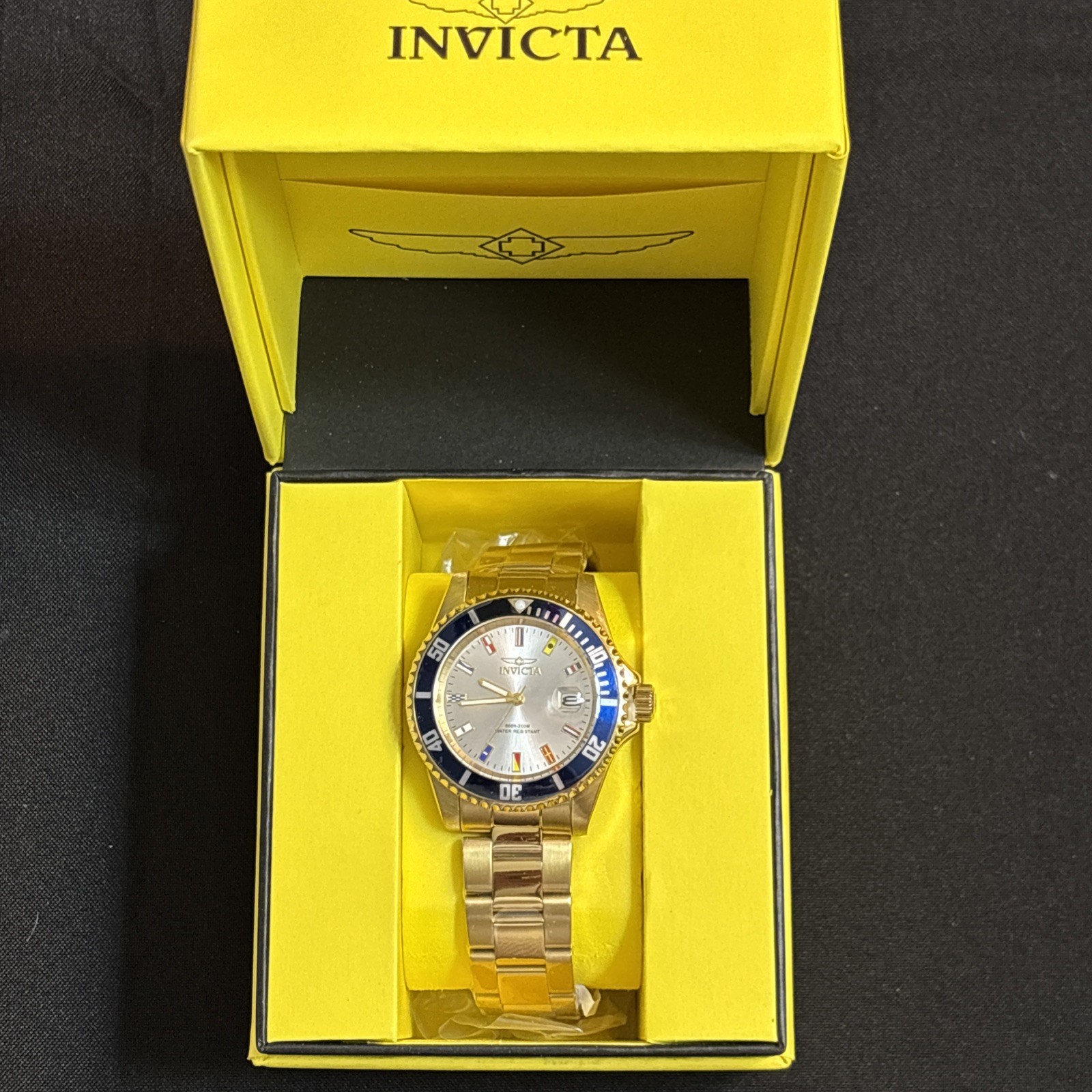 Invicta PD Jetsetter 40mm SS Gld Tone Bracelet Quartz Mens Watch 49886