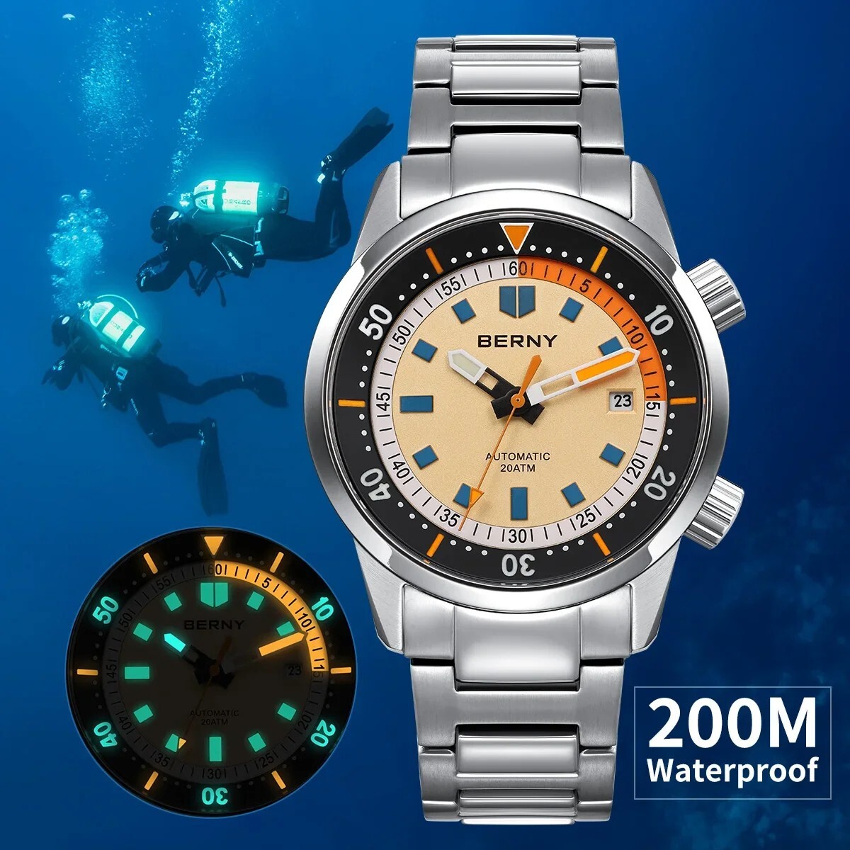 Hight Quality Diver Men’s Automatic Mechanical Luminous 20ATM Sapphire Watch