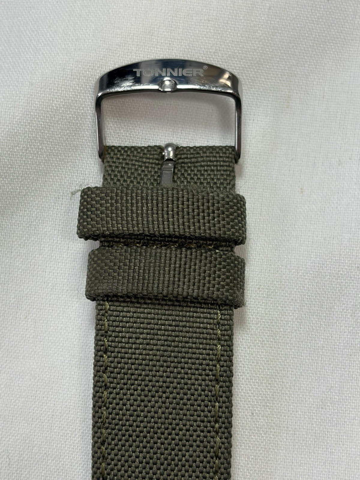 Tonnier FS-619 Quartz Field Watch Day Date 24hr Dial Japan Movt Nylon Strap