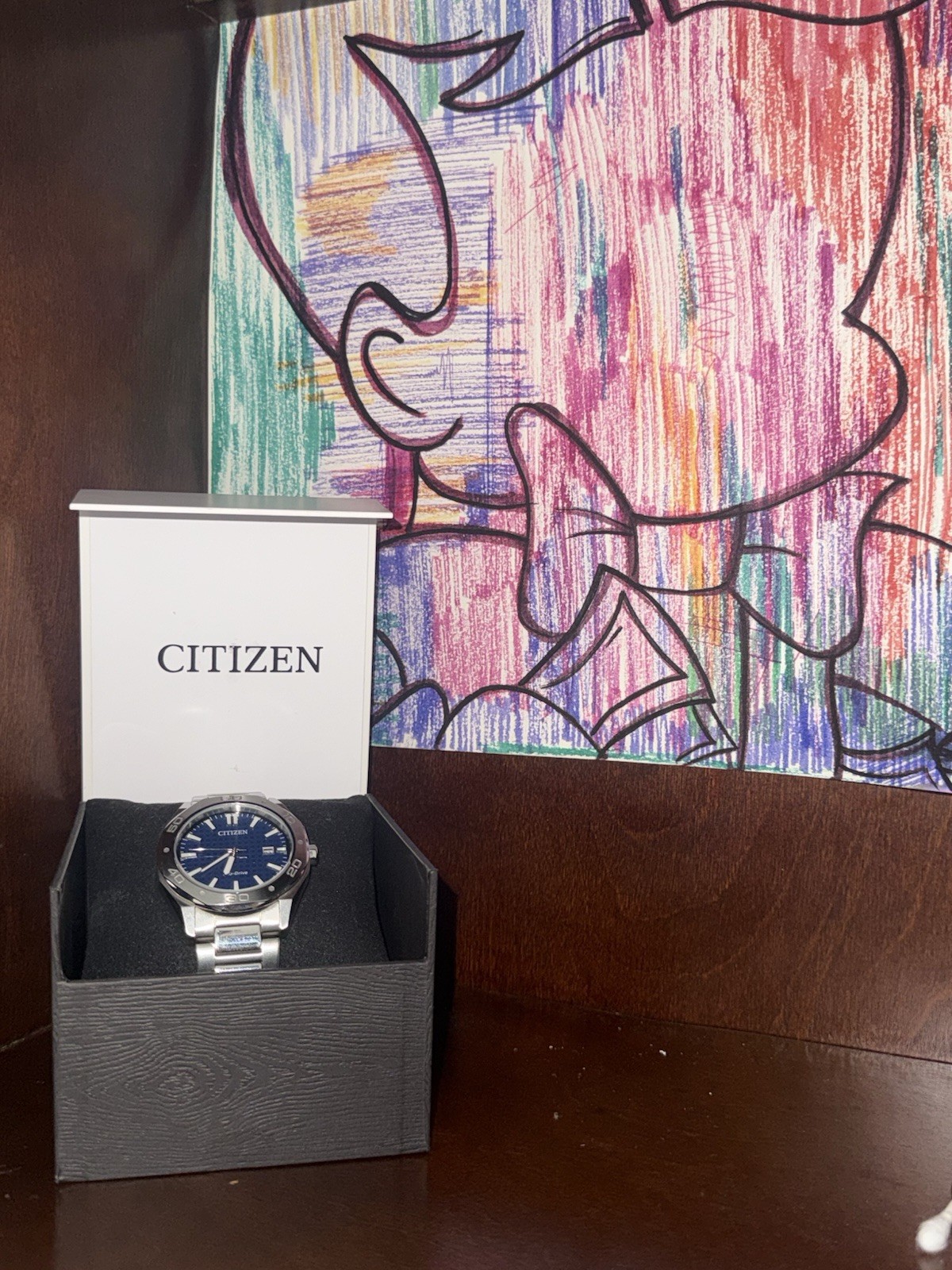 Citizen Eco-Drive Men’s Blue Dial SS 43mm 100m Date Watch w/ Box Papers