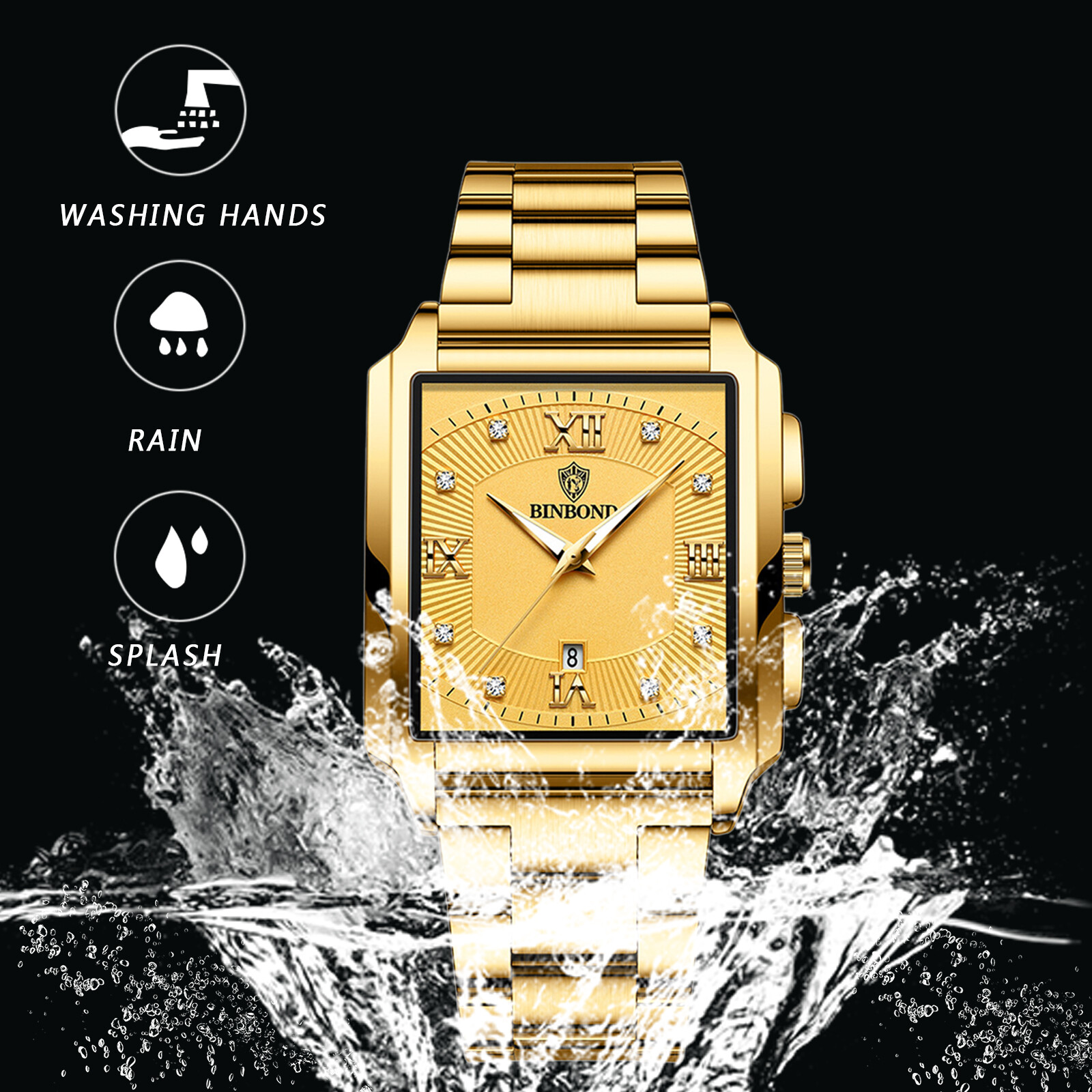 Men Classic Business Watch Stainless Steel Luminous Waterproof Quartz Wristwatch