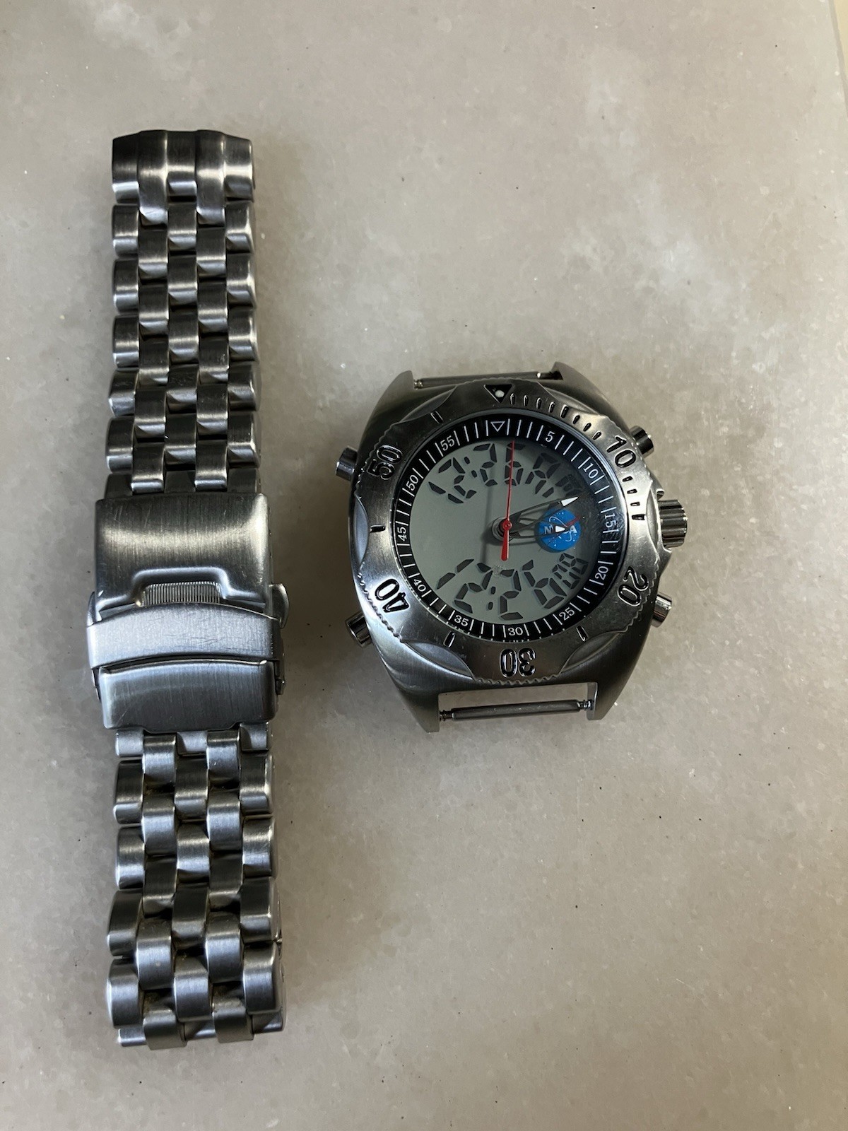 MTM NASA Analog Digital Watch Limited Edition Stainless @2002 Rare