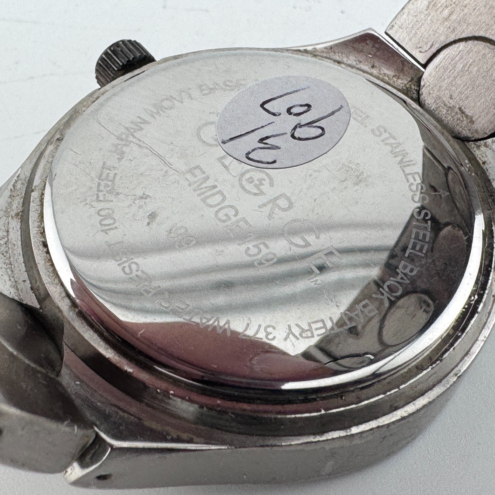 VTG George Quartz Watch Men 30m Silver Black Diamond Date Japan New Battery 8.5″