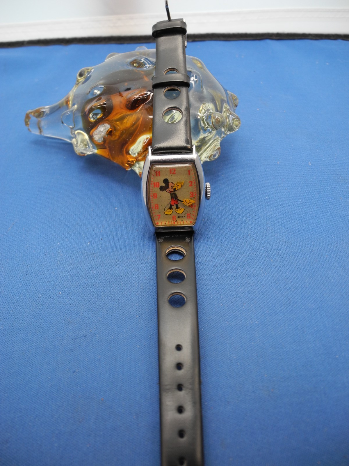 Vintage Mickey Mouse US Time Walt Disney Manual Wind Watch,WORKS