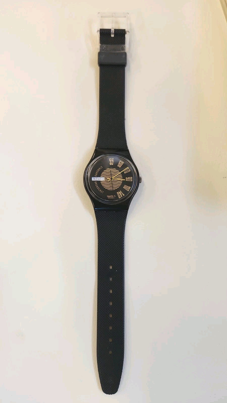 Swatch Watch BROADCAST GB720 1990 Standard Gents NON WORKING COLLECTORS DISPLAY