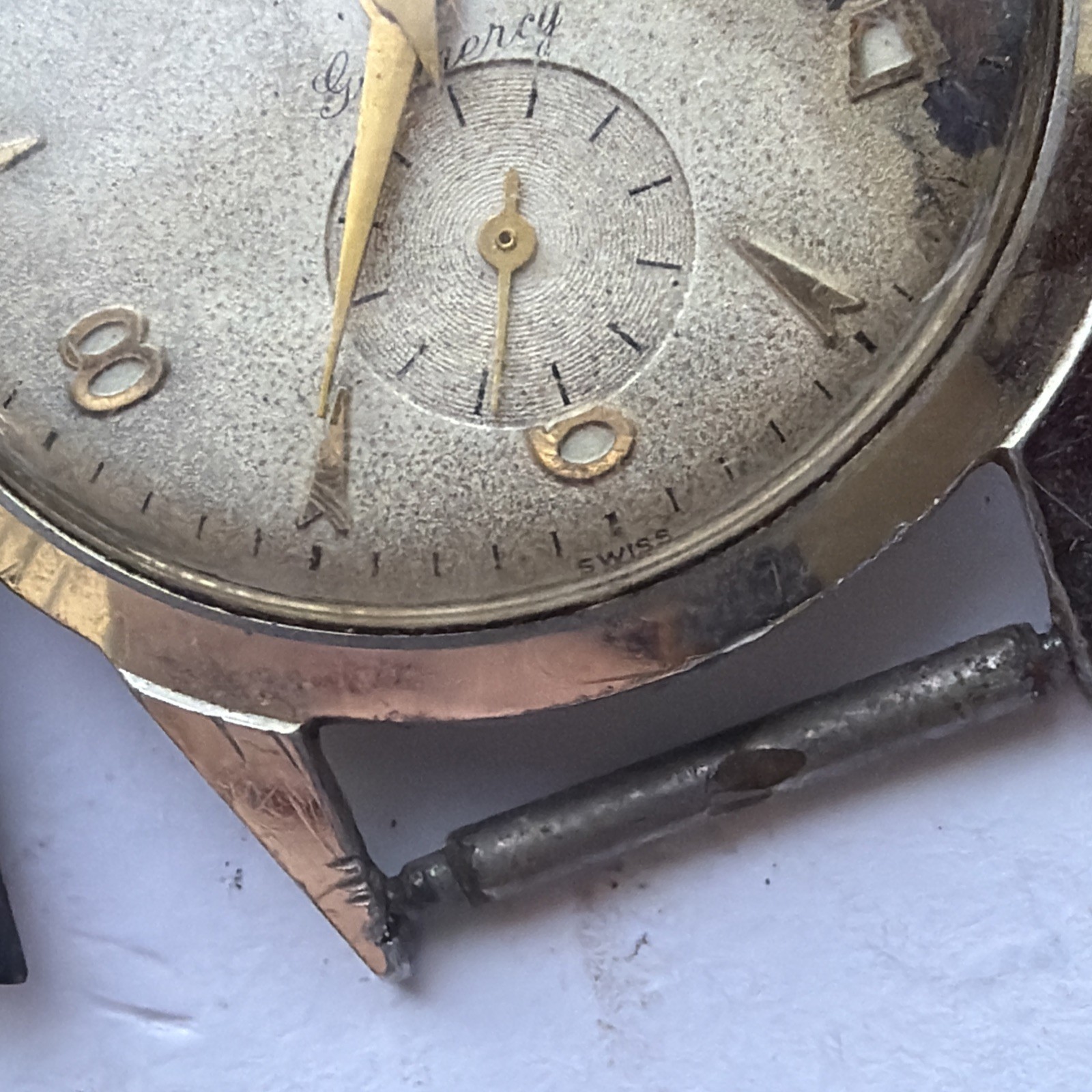 AV23 VTG Mechanical Wind Helbros 33mm Mens Watch Repairs Aluminum Case As Is**