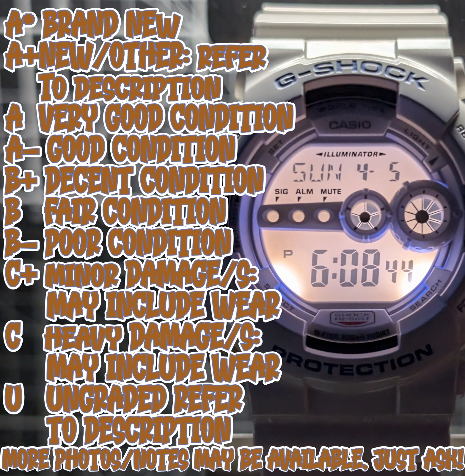 Casio G-Shock CRAZY COLOUR GD-100 White Blue Orange Digital Big Case GD-100SC-7