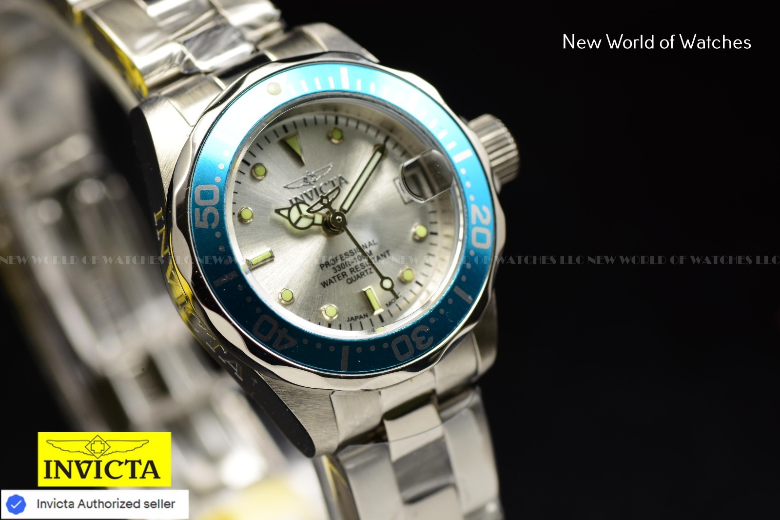 Invicta Women’s Pro Diver 25mm Metallic White Dial Stainless Steel Quartz Watch