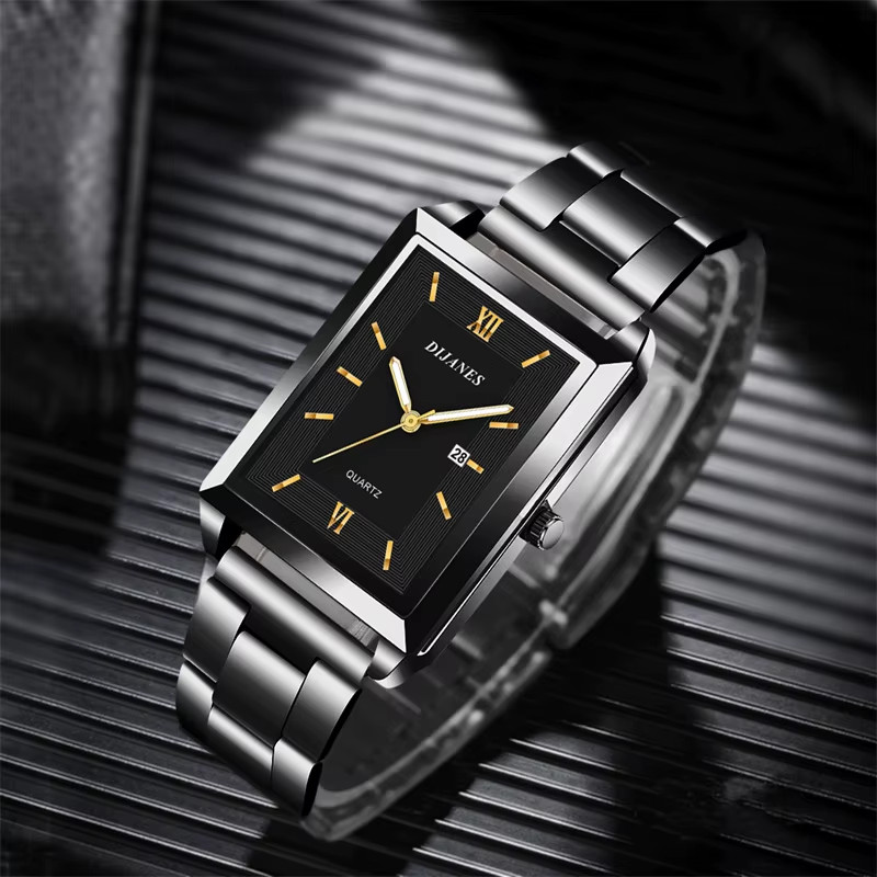 Men’s Business Quartz Watch – Stainless Steel & Leather Casual Design