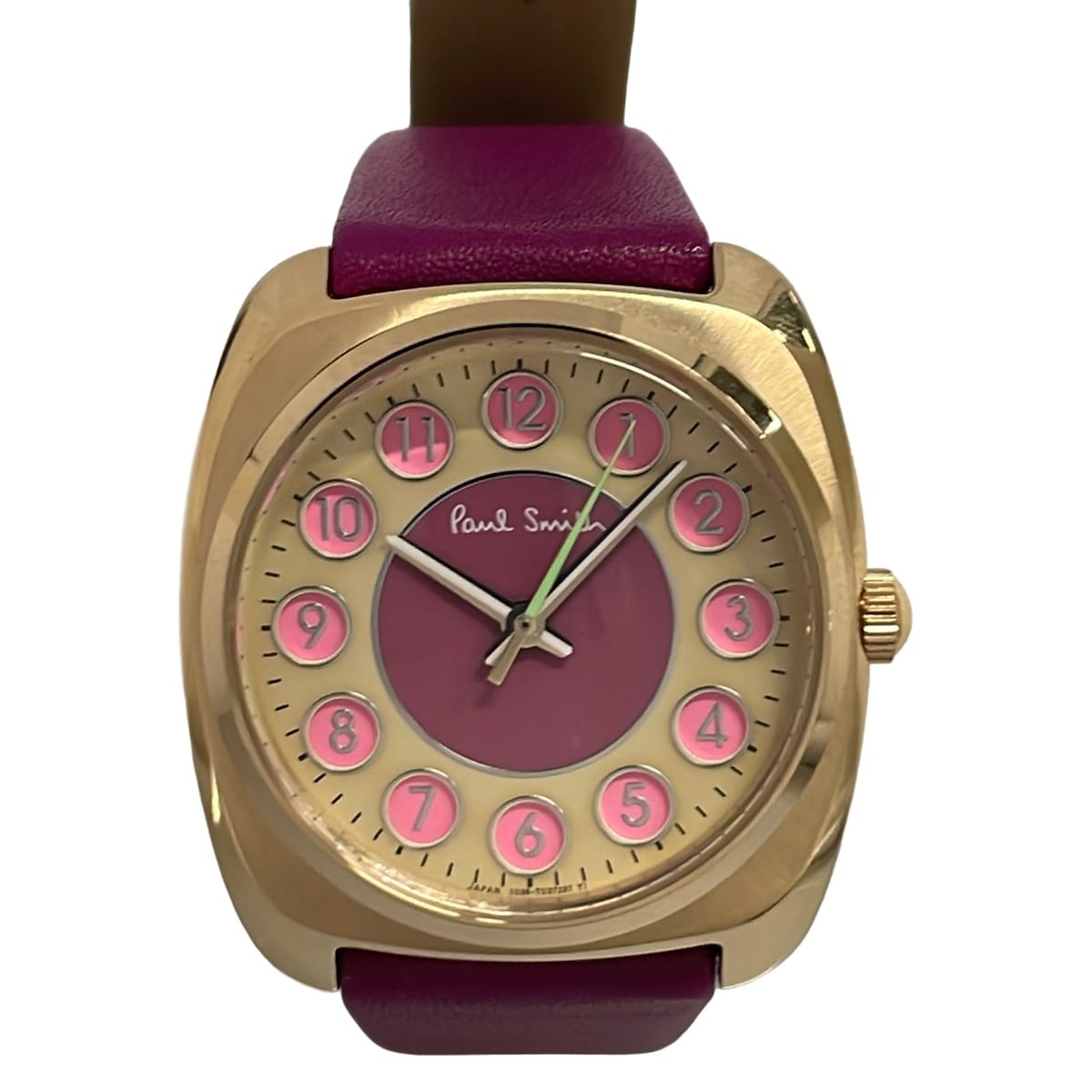Used Paul Smith Dial Mini Watch Ivory x Pink