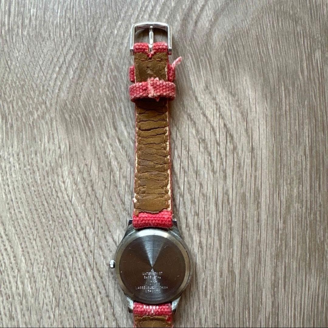Sanrio Hello Kitty & Daniel Quartz Watch Red Canvas Band Used