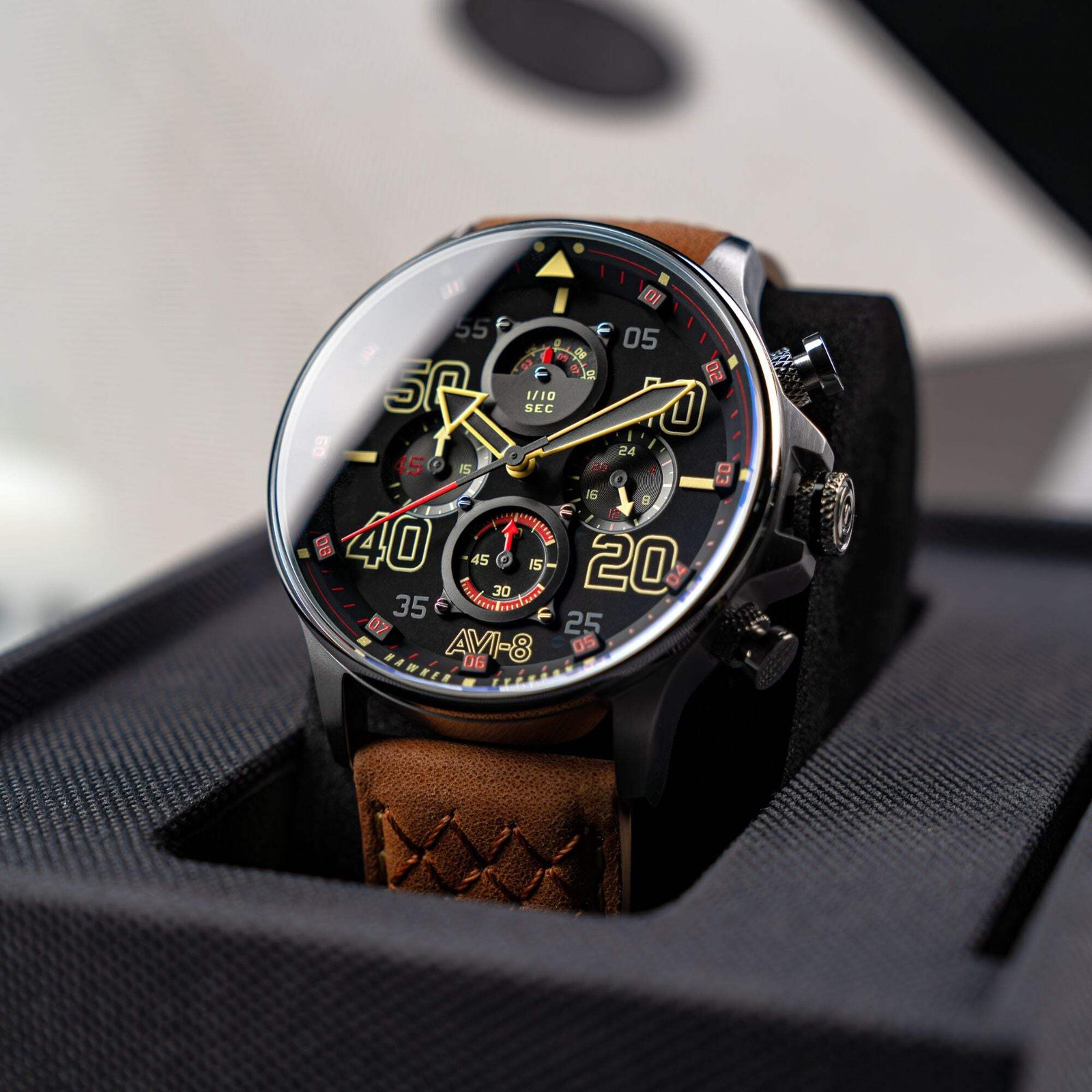 AVI-8 Hawker Typhoon Coningham Stainless Steel 42mm Japanese Quartz Wristwatch A
