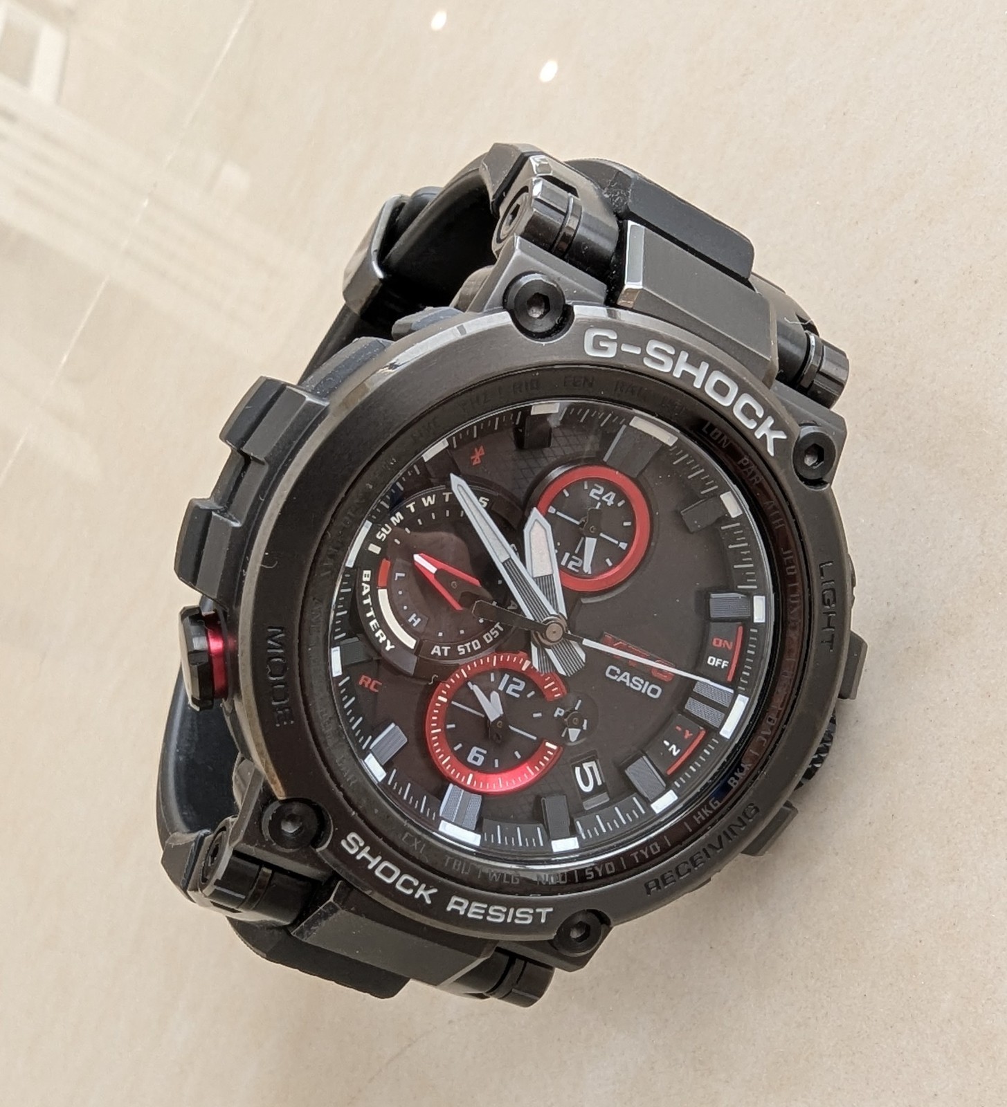 Casio G-Shock Resin Strap Black Dial Solar Sports 200M MTG-B1000B-1A Men’s Watch