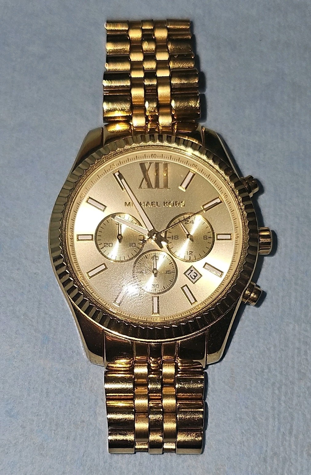 Michael Kors MK-8281 Gold Tone Stainless Steel Chronograph Date Quartz Watch