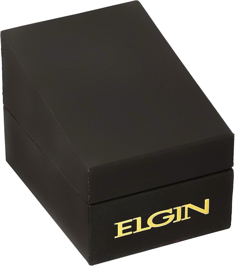 Elgin Men’s Watch 216 Crystals Diamond Indices Date Window SS Band 46mm FG160032