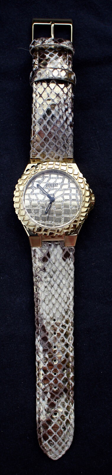 GUESS UNTAMED Women’s Watch – Multicolour Faux Snake skin Leather Band w/Box