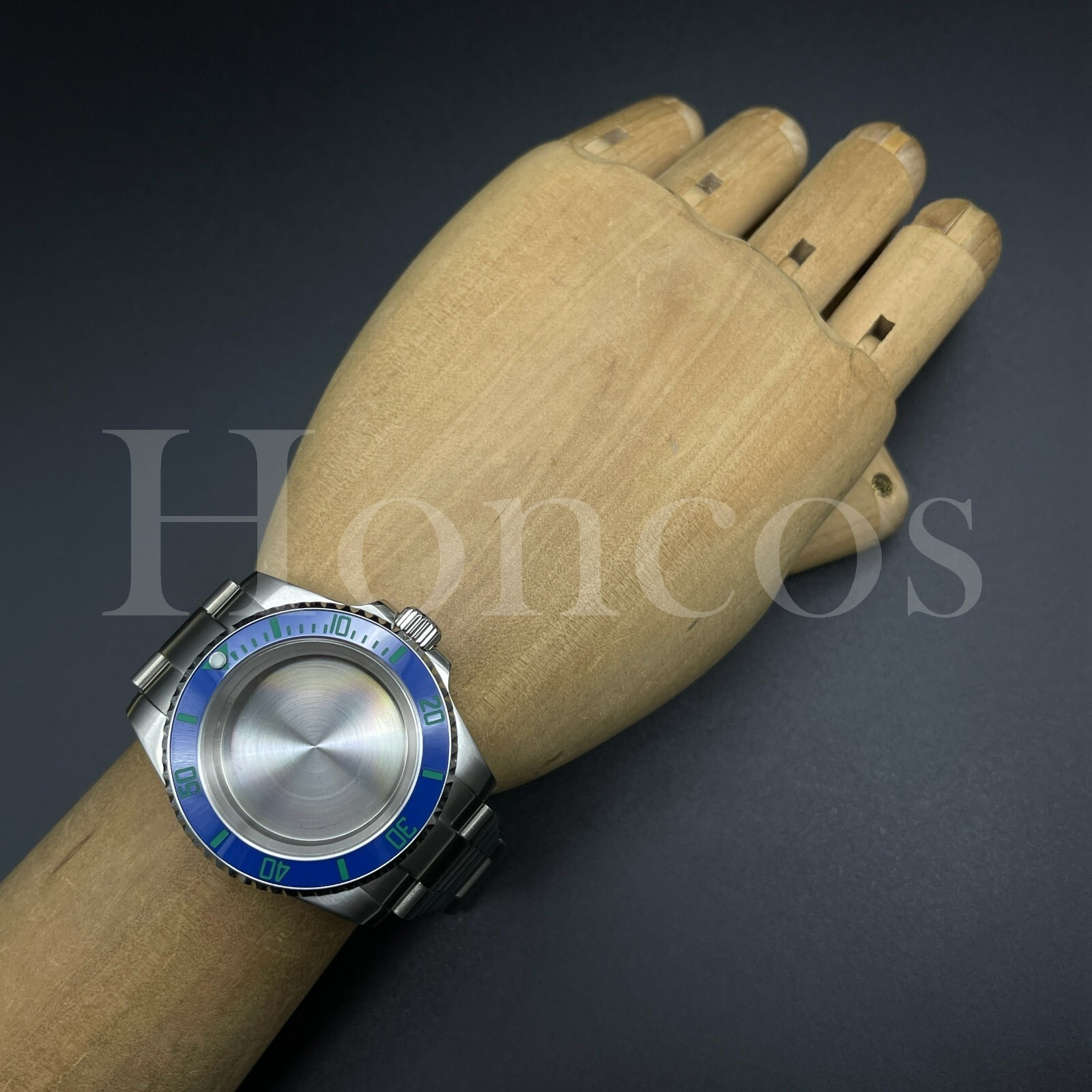 Custom Made MODS Watch Case and Bracelet Fits for NH34/35 Movement Silver BL/GN