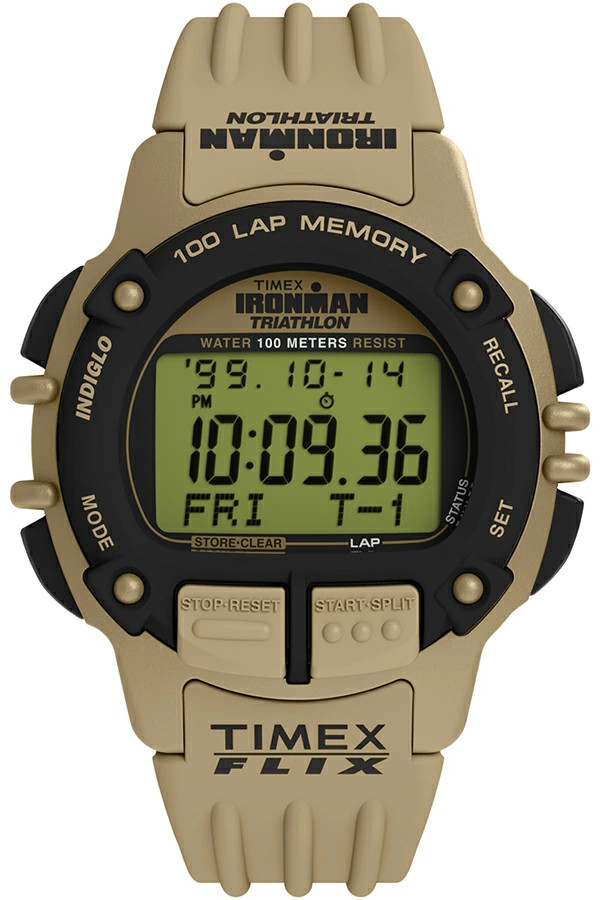 Timex Ironman Flix 100 TW5M63100 JDM 42mm Khaki Green Digital Sports Watch