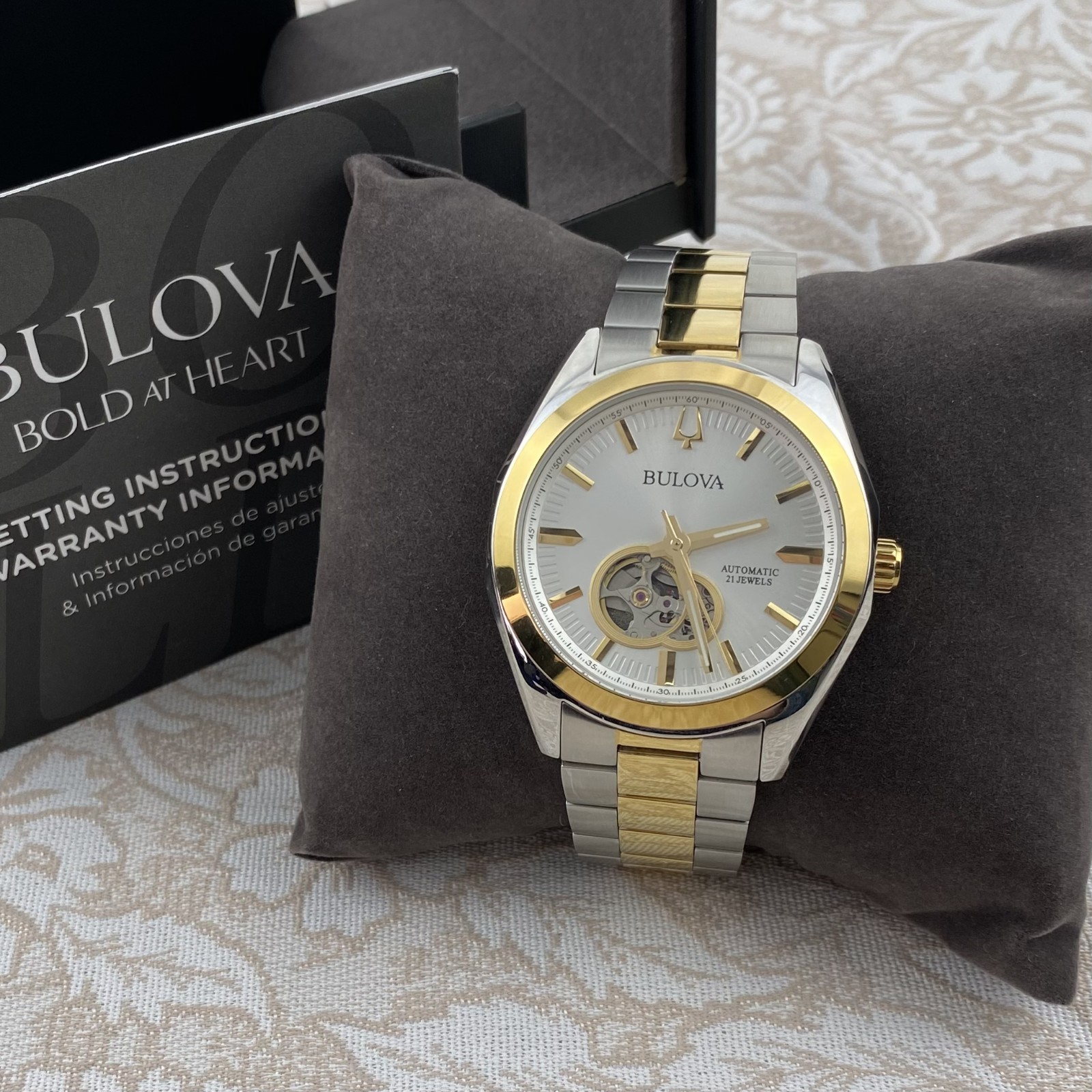 Bulova Surveyor 98A284 Silver-Gold Dial Two-Tone Stainless Automatic Men’s Watch