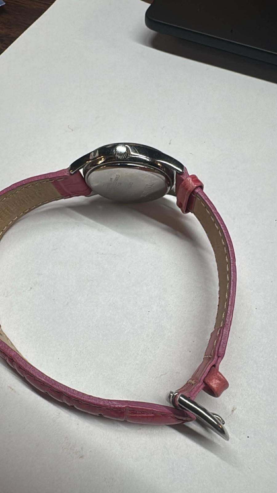 28mm SS Ladies Timex quartz w/ Pink strap New battery