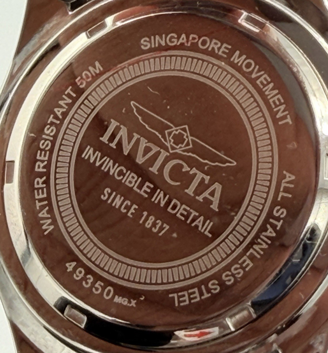Invicta Specialty Rowan Men’s 40mm Watch Silver Red Black Stainless Steel 49350