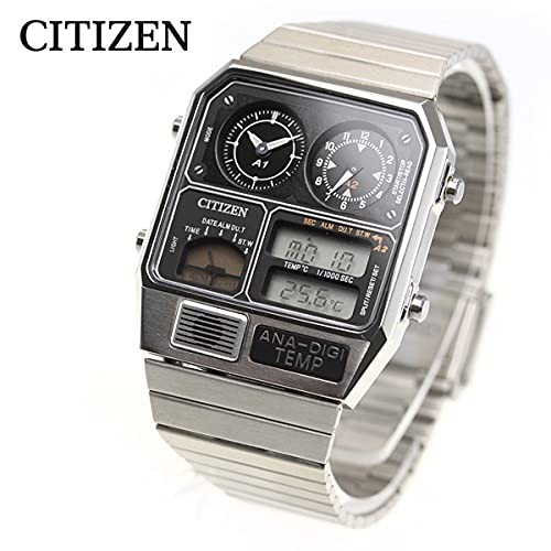 CITIZEN ANA-DIGI TEMP JG2101-78E Silver Analog Digital Men Watch Japan New