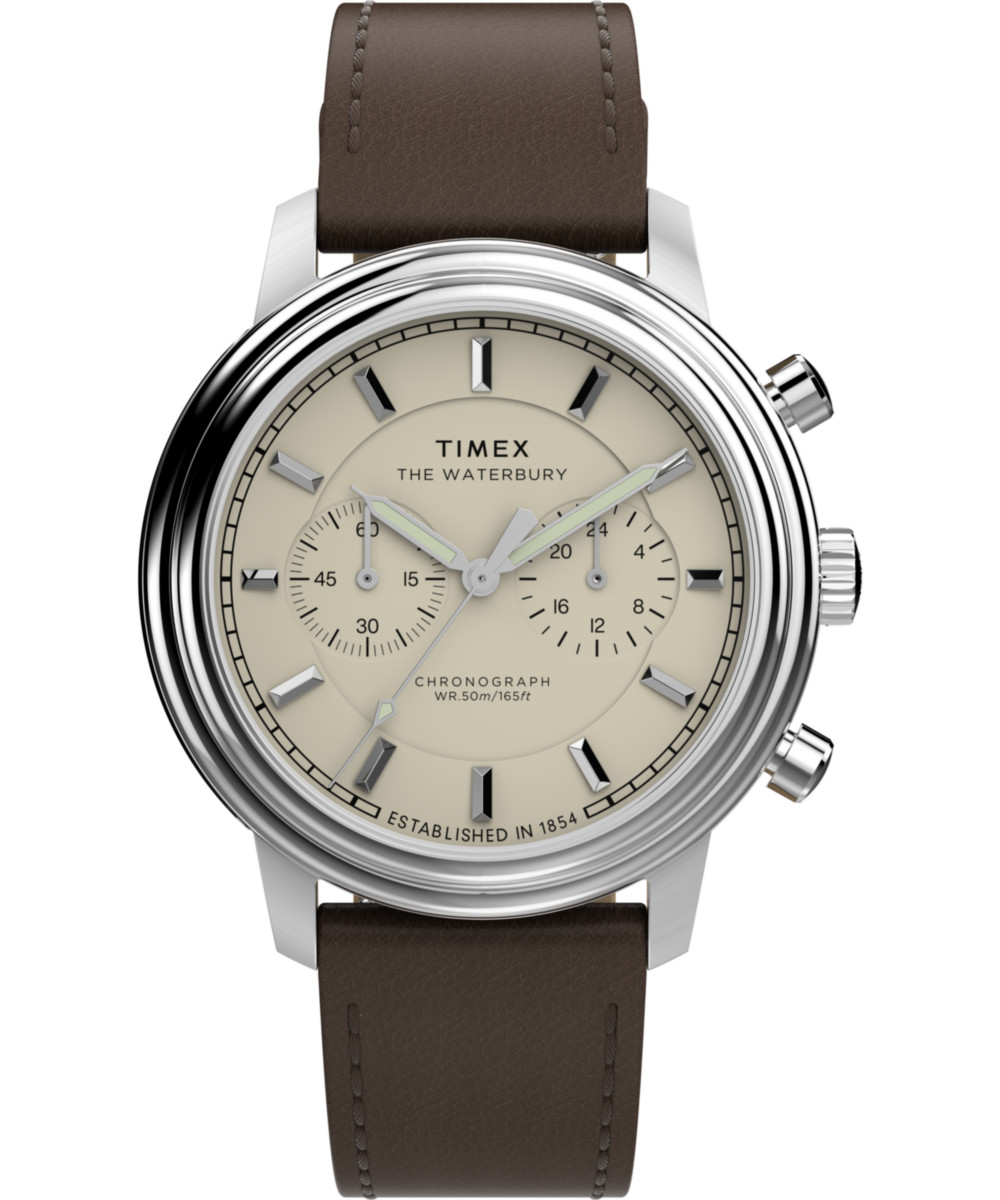 Timex Brown Mens Chronograph Watch Waterbury Metropolitan TW2Y23500