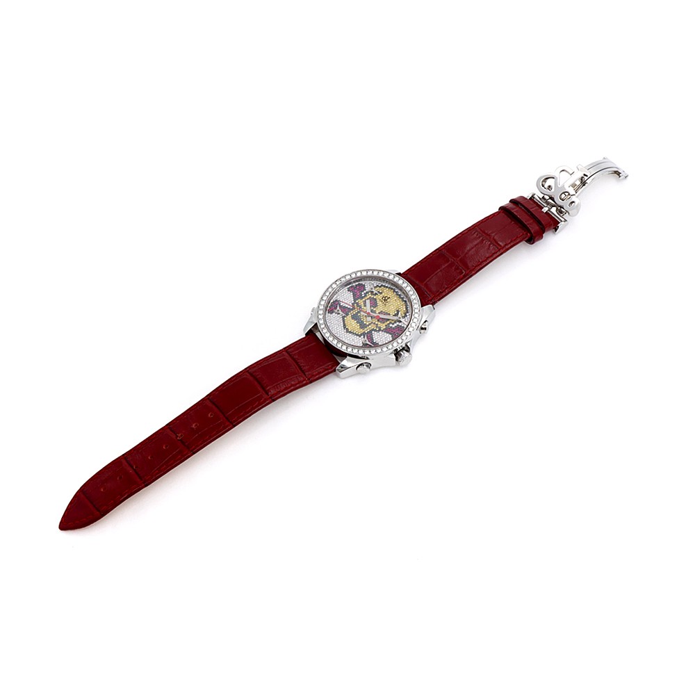 JACOB&Co. Five Time Zone Skull Diamond Multi color SS Stainless Steel Men Quartz