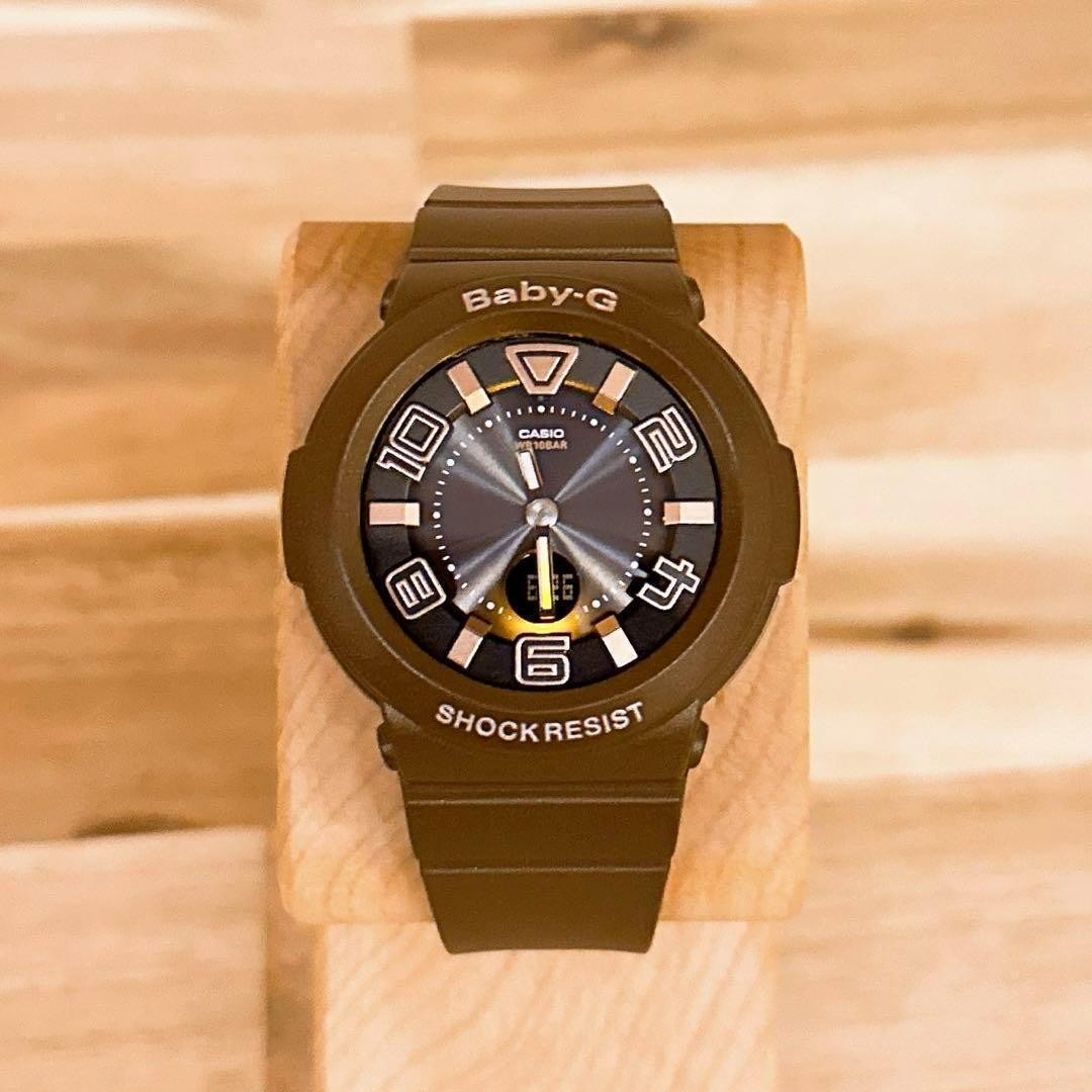 Excellent condition Casio Baby G radio solar wristwatch BGA 1601 brown black Bab