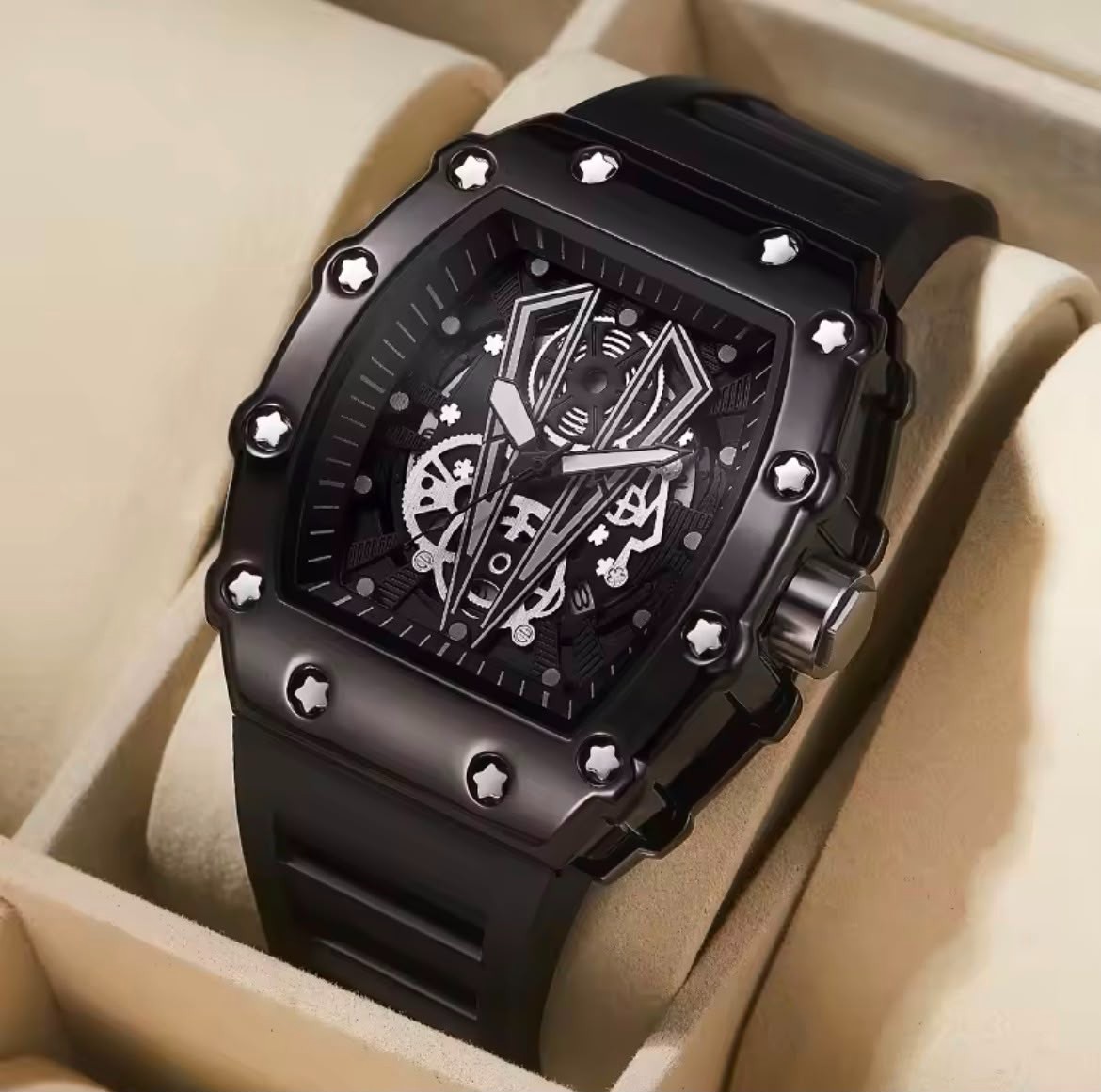 Foreign Trade Watch Large Dial For Men Quartz Waterproof Sport Square Luminous