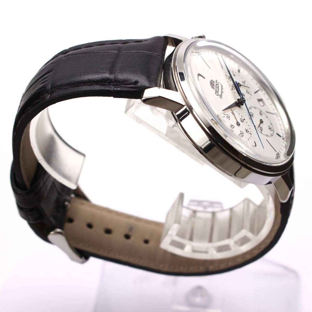 ORIENT VR32-UAA0 Chronograph Quartz White Dial Japan Men’s Watch Leather