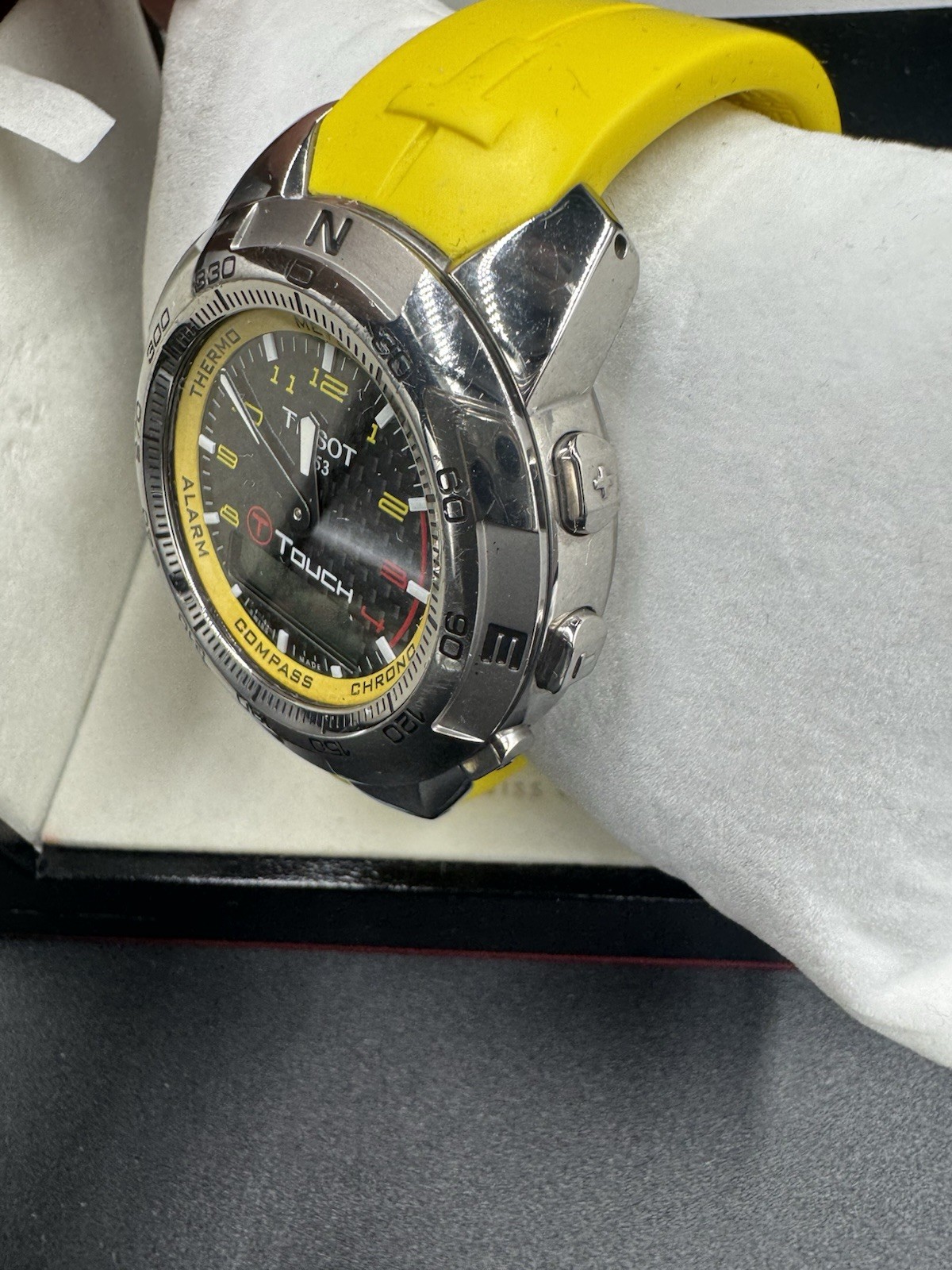 Tissot T-Touch NASCAR Special Edition Titanium Case Yellow Rubber Band with box