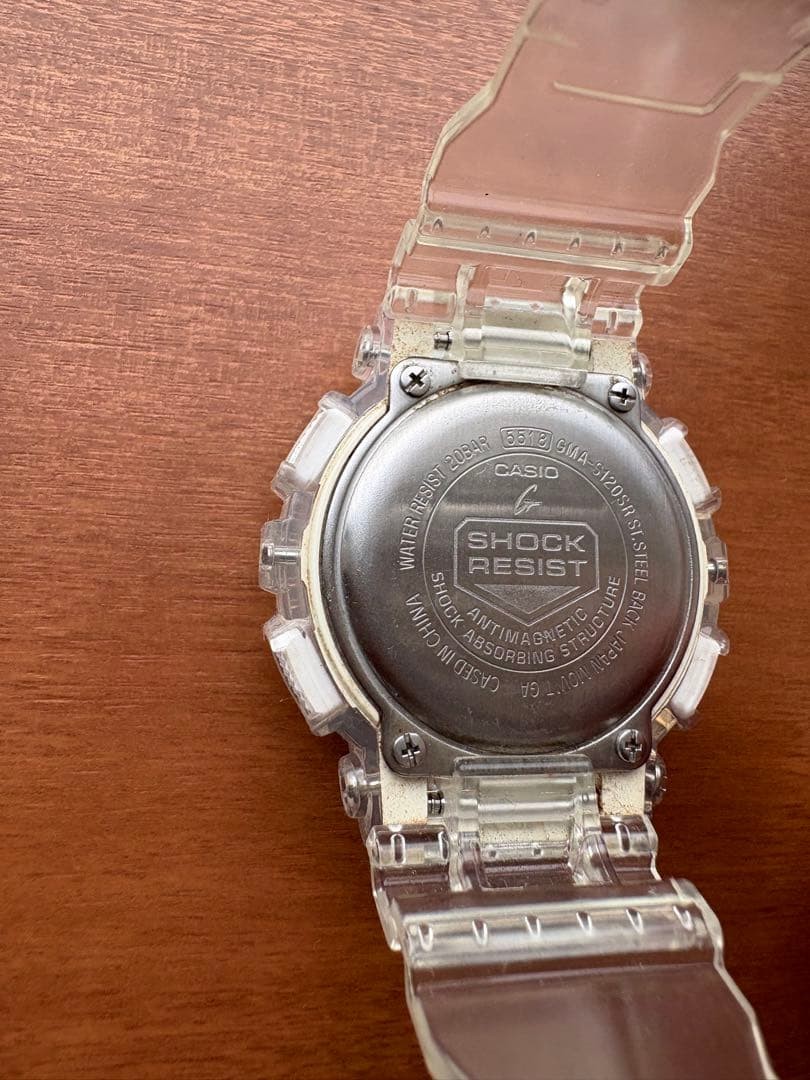 CASIO G-SHOCK GMA-S120SR-7A RoseGold Clear Digital Watch Used Japan