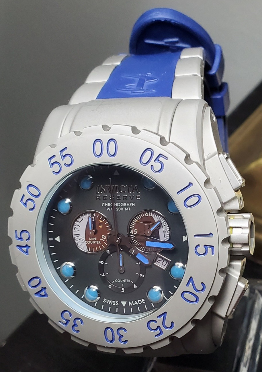 INVICTA RESERVE DIVER LEVIATHAN 0800 STAINLESS 200M 52mm MEN’S WATCH GRAY BLUE