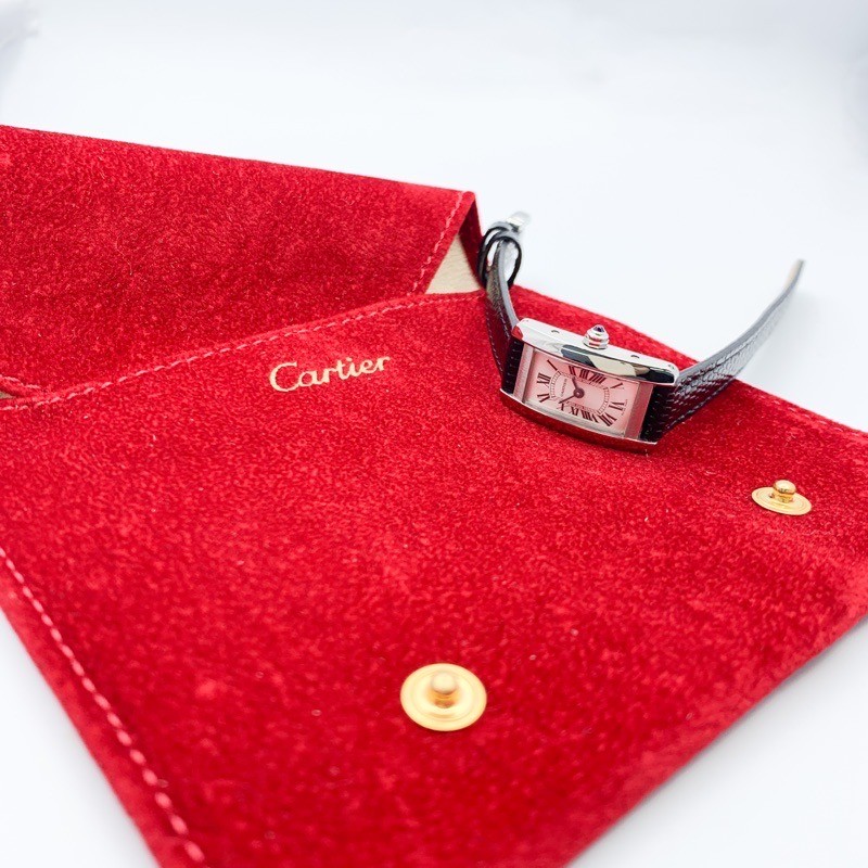 CARTIER Tank American Mini SS Leather Women Watches Watch
