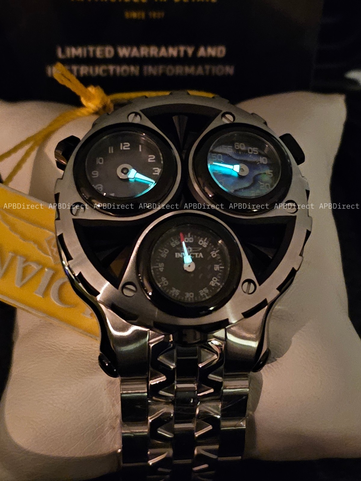Invicta – CERBERUS – Tri 3 Movements Carbon Fiber Abalone MOP Dials mens watch